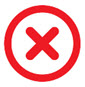Icon with Red X